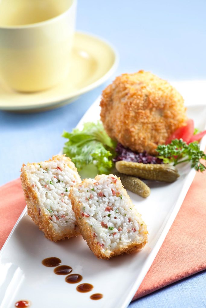 義式炸香腸起士米飯糰相片